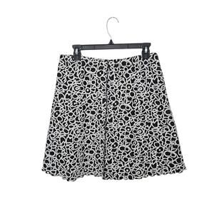 NWT Haystacks Black White Cotton Blend Jacquard Surf Skirt Size Large Stretch